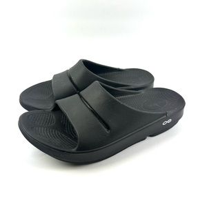 Oofos Women's Black Slide Sandals